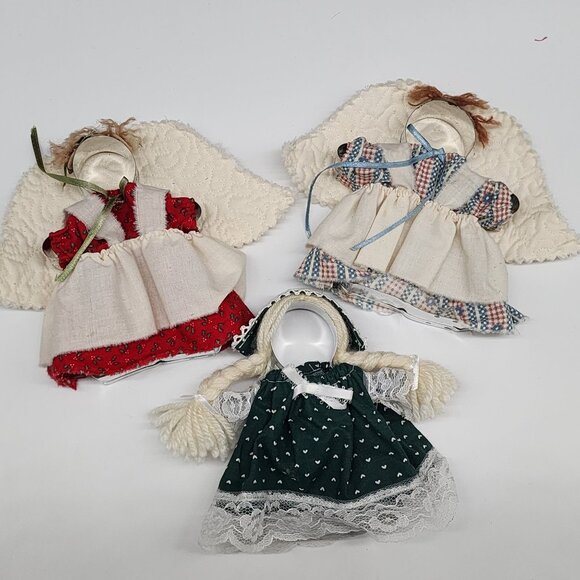 3 Cookie Cutter Handmade Prairie Rag Dolls on Gingerbread Girl - Picture 6 of 8